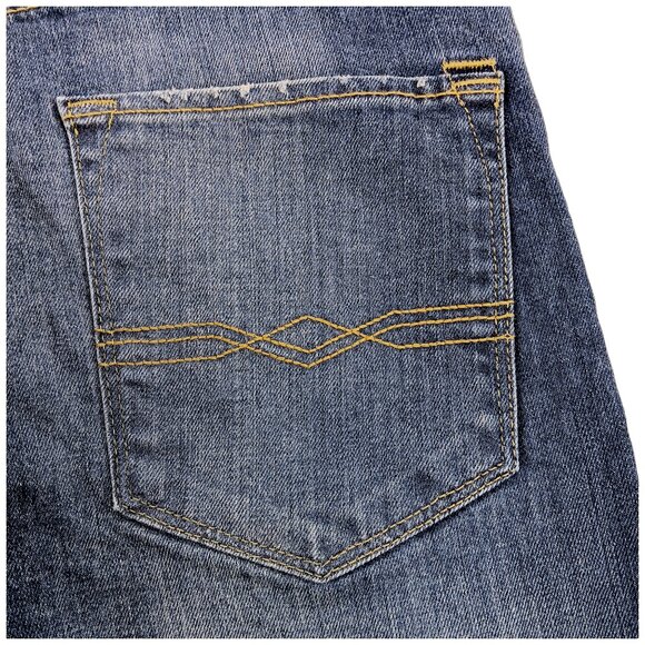 Men's-Levi's Denizen 208 Regular Taper Fit Jeans SIZE 29X32- BLUE-Slight Stretch - Picture 9 of 14